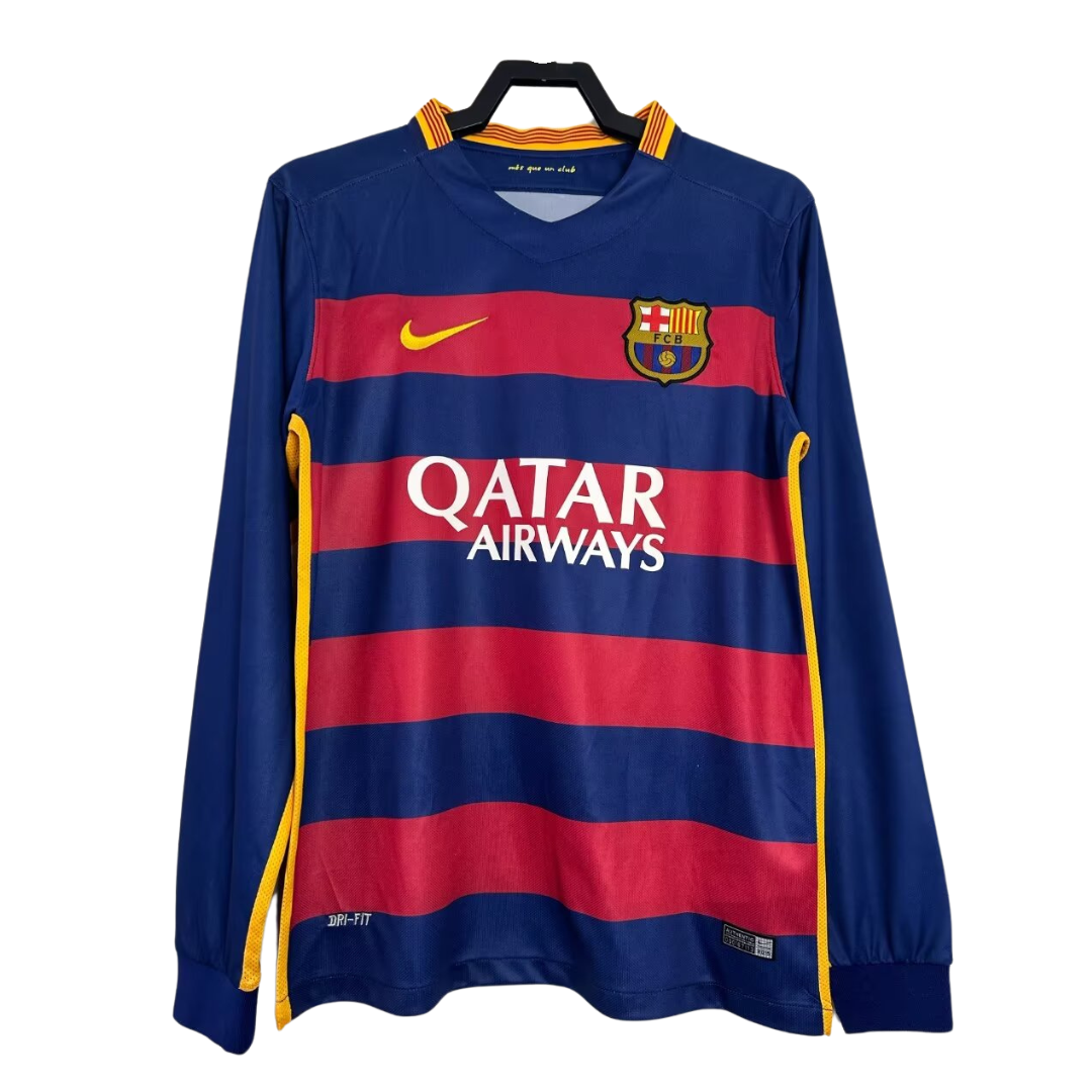 Barcelona Long Sleeve Home Shirt 2015-16 – Retro Football Shirts