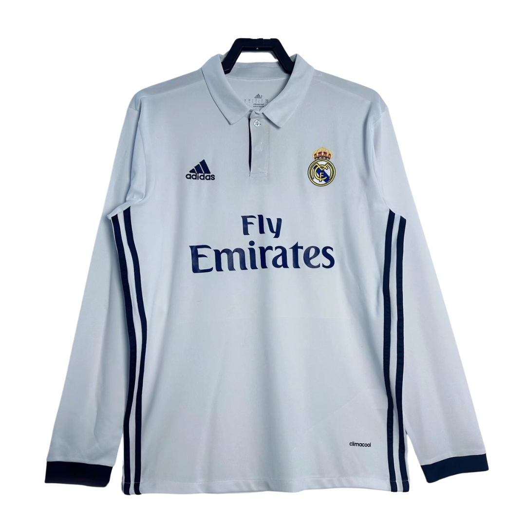 Real Madrid adidas 長袖シャツ Real Madrid Long Sleeve Home Shirt - 2016-17 – Retro Football Shirts