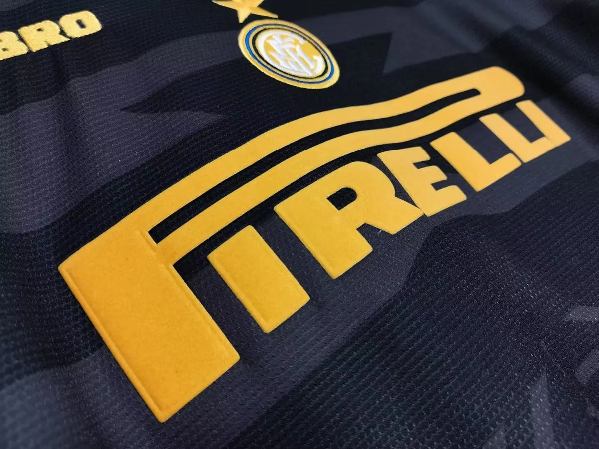 Maillot Vintage Inter Milan 1997-98 – Taille L, Extérieur, Bleu Marine, Rétro Football