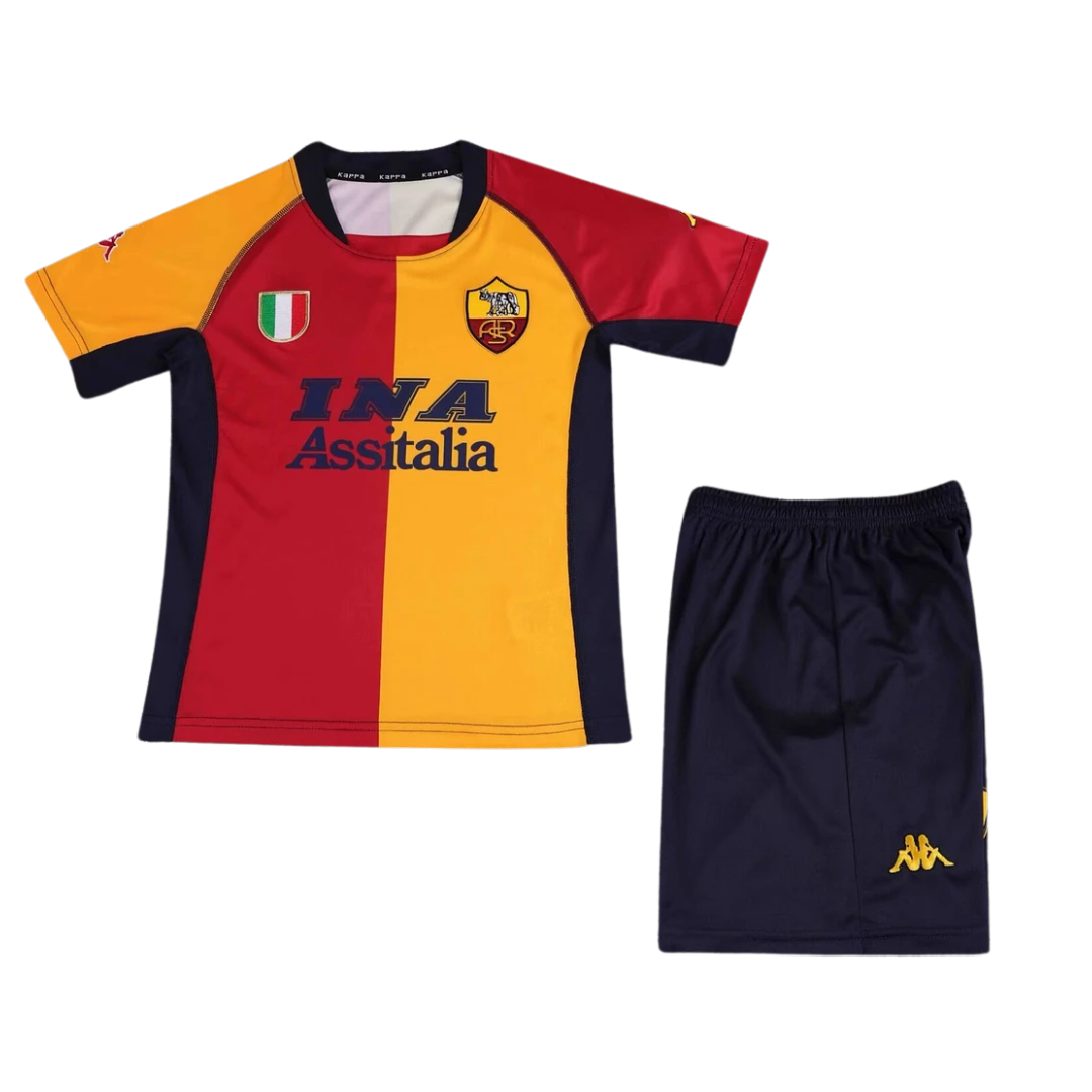 【Colorful 】A.S. ローマ　2000-2001 ホームジャージ AS Roma Home 2000-2001 - KIDS SET – Retro Football Shirts
