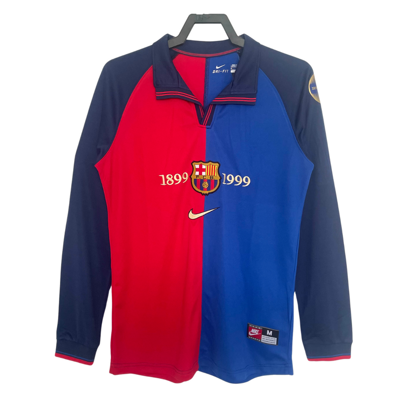 Barcelona Long Sleeve Home Shirt - 100 Years Anniversary (1999
