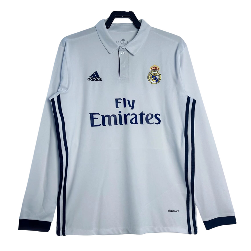 Maglia da casa a manica lunga del Real Madrid 2017-18 – Retro